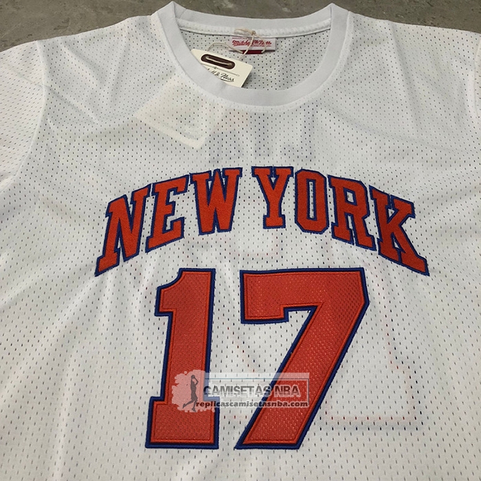 Camiseta Corta Manga New York Knicks Jeremy Lin NO 17 Blanco